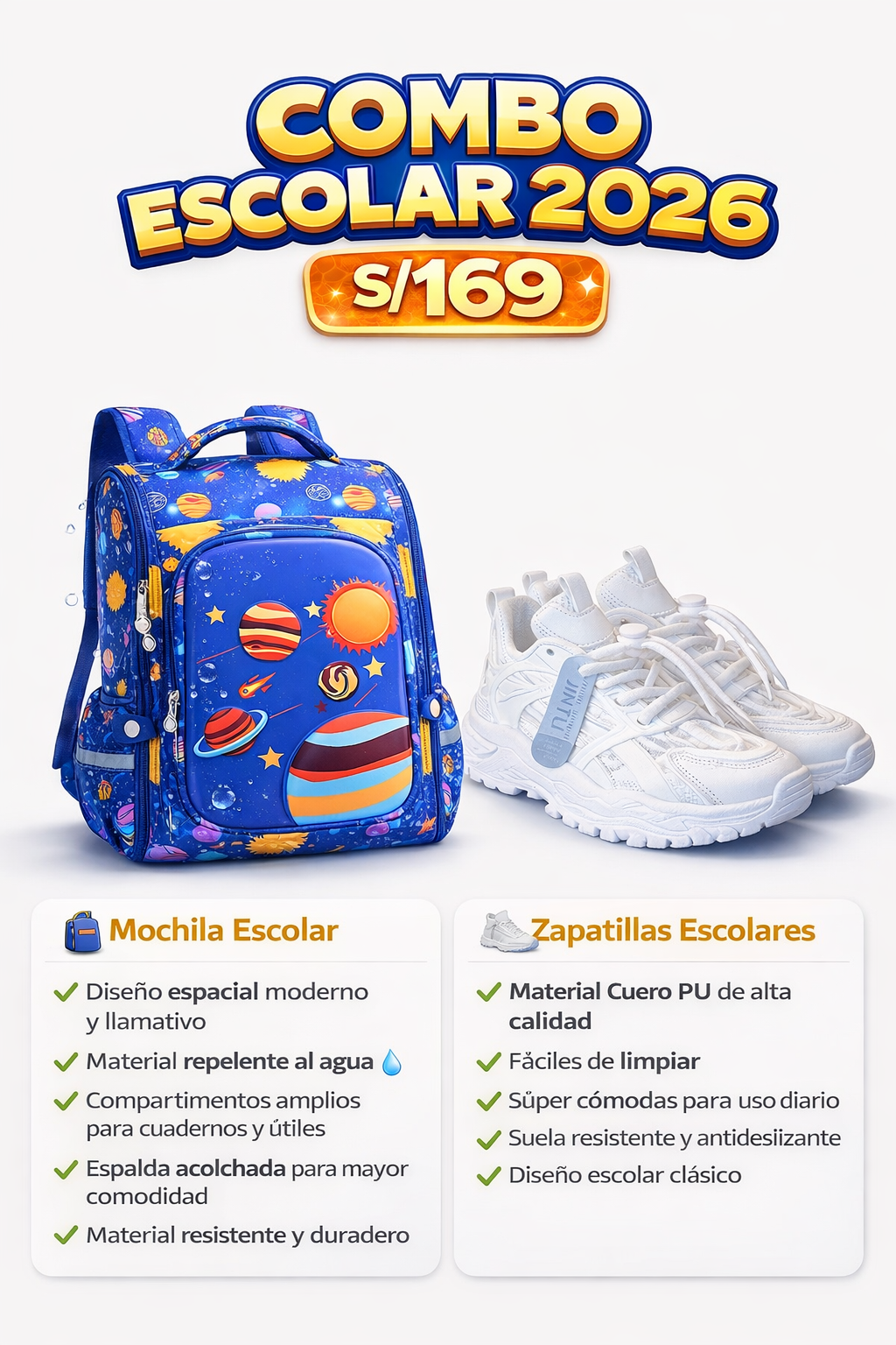 COMBO MOCHILA + ZAPATILLAS | CAMPAÑA ESCOLAR